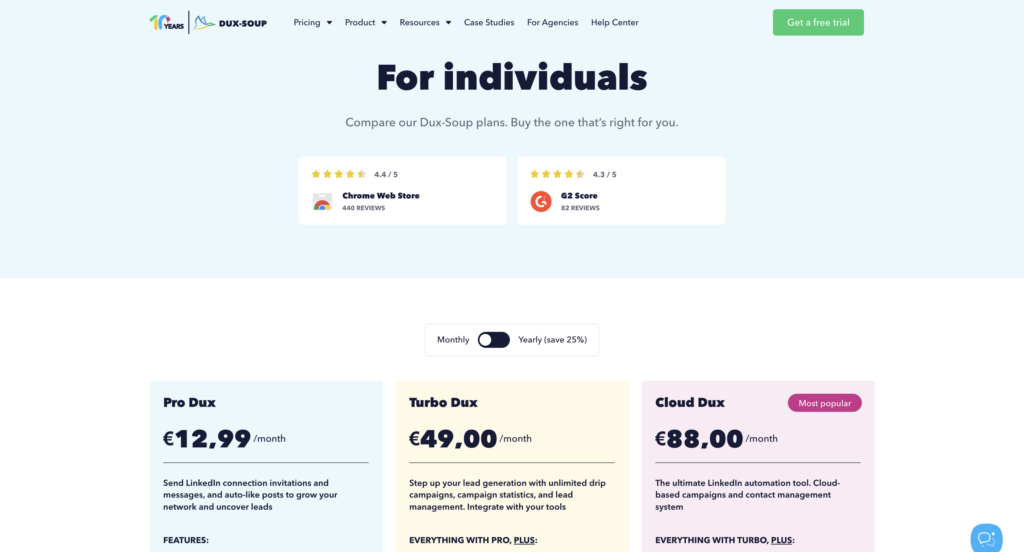  Dux Soup pricing for individuals 
