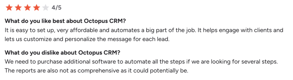 Octopus crm reviews