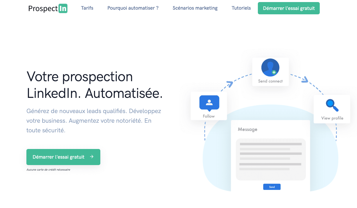 maquette prospectin l'outil pour générer des leads qualifié sur linkedin