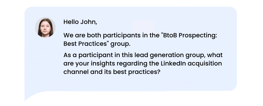 LinkedIn invitation message example - LinkedIn groups.