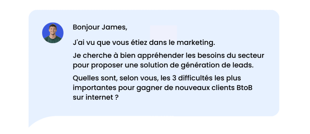 Exemples de message d'invitation LinkedIn : personnalisés sur la problématique.