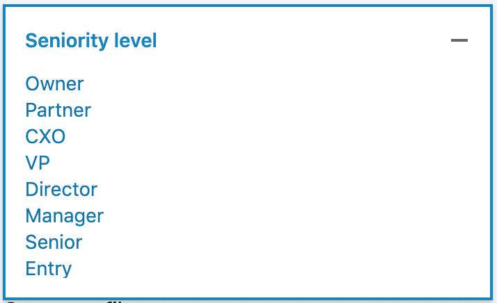 how to use sales navigator with the seniority level