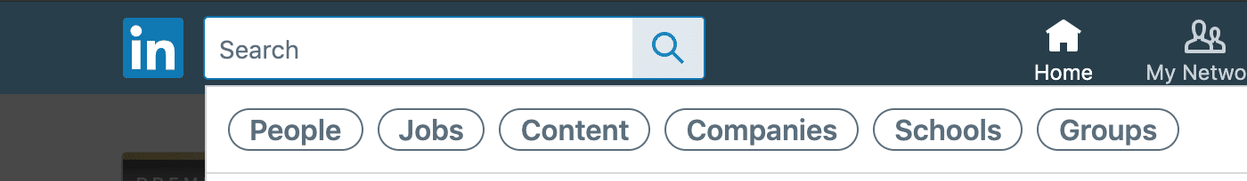 Don't use the "keyword" LinkedIn search feature