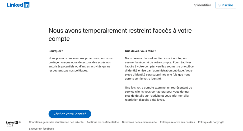 Message automatique LinkedIn et risques de restriction.