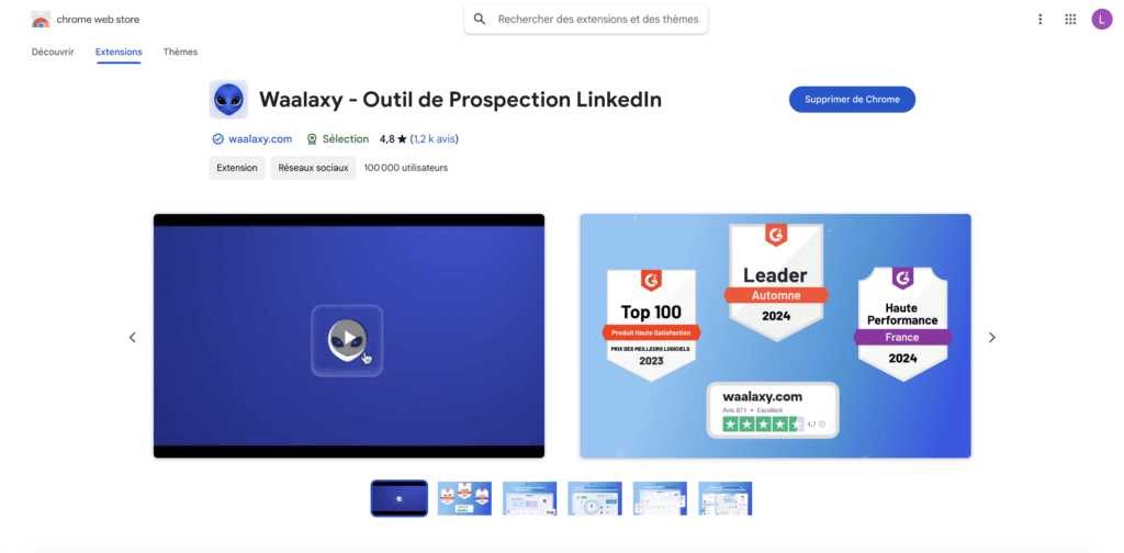 LinkedIn Automation par extension Chrome avec Waalaxy.