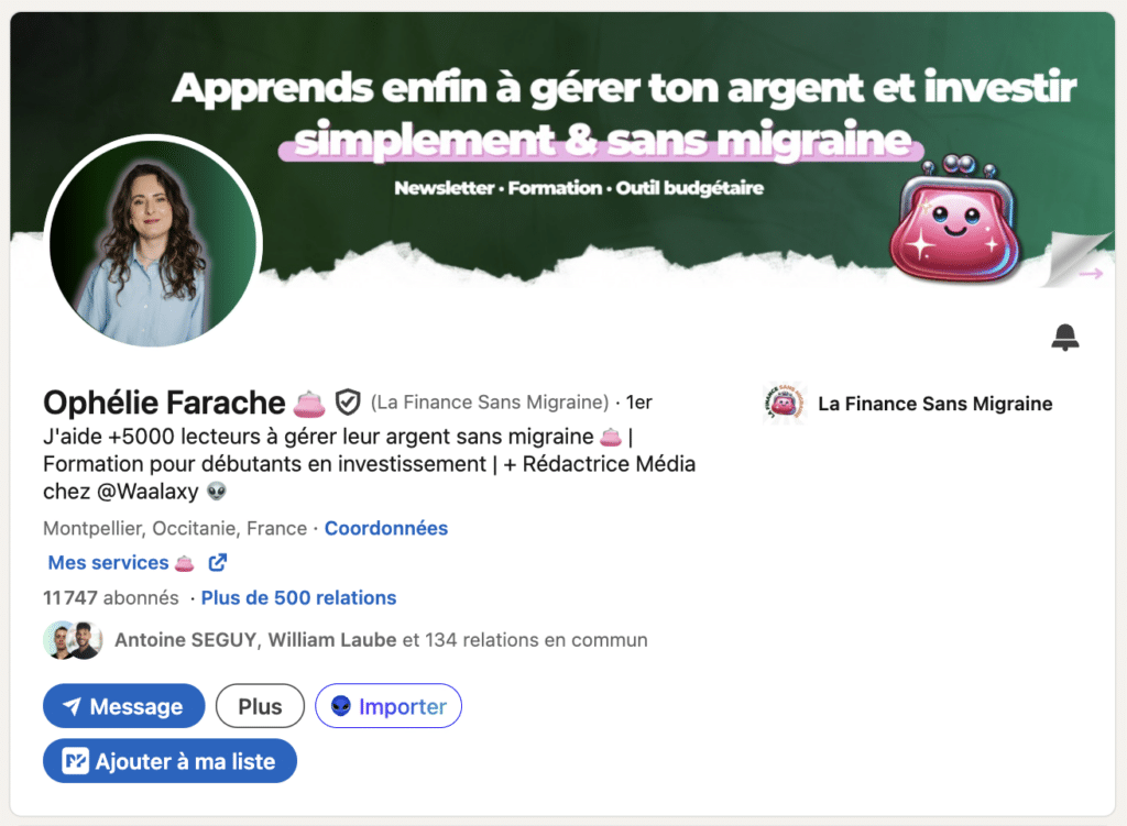 Exemple de bon titre LinkedIn.