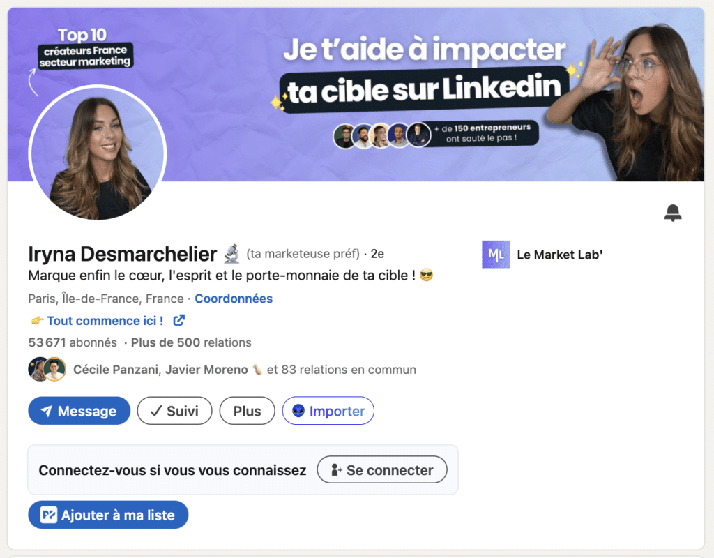 Exemple de <strong>profil LinkedIn bien</strong> coloré.