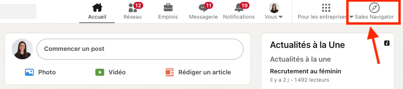 Accès à LinkedIn Sales Navigator gratuit.