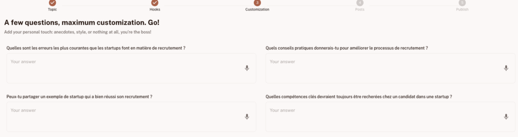 Caso di studio sui contenuti di LinkedIn - strumento Kawaak per scrivere rapidamente le pubblicazioni