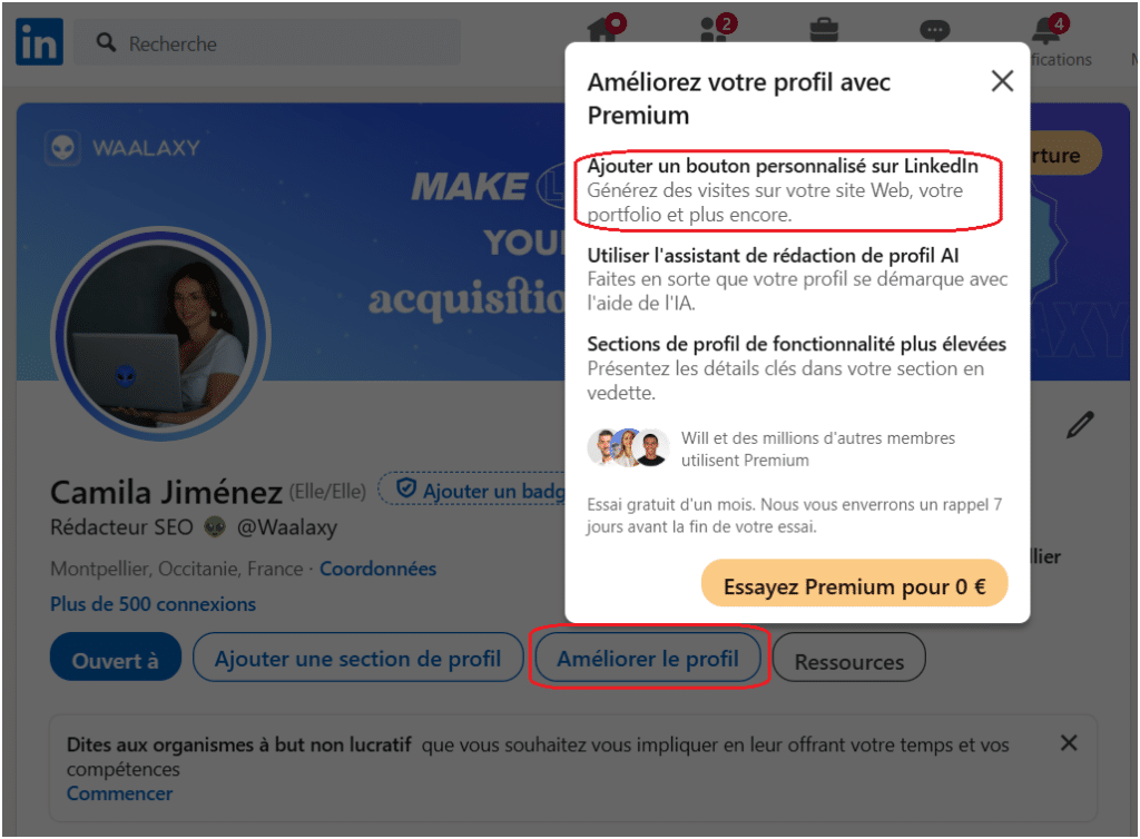 LinkedIn suivre ou se connecter