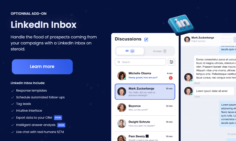 Waalaxy Inbox pricing and features