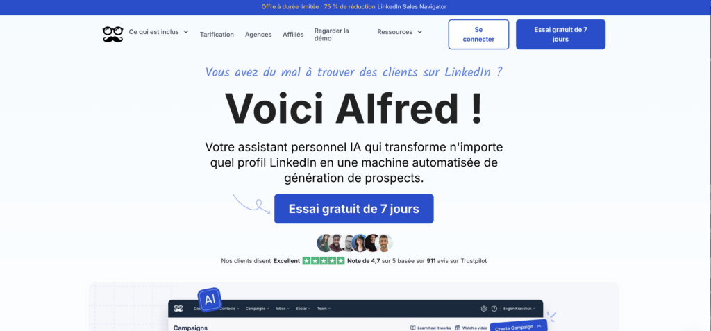 Meet Alfred logiciel automatisation LinkedIn