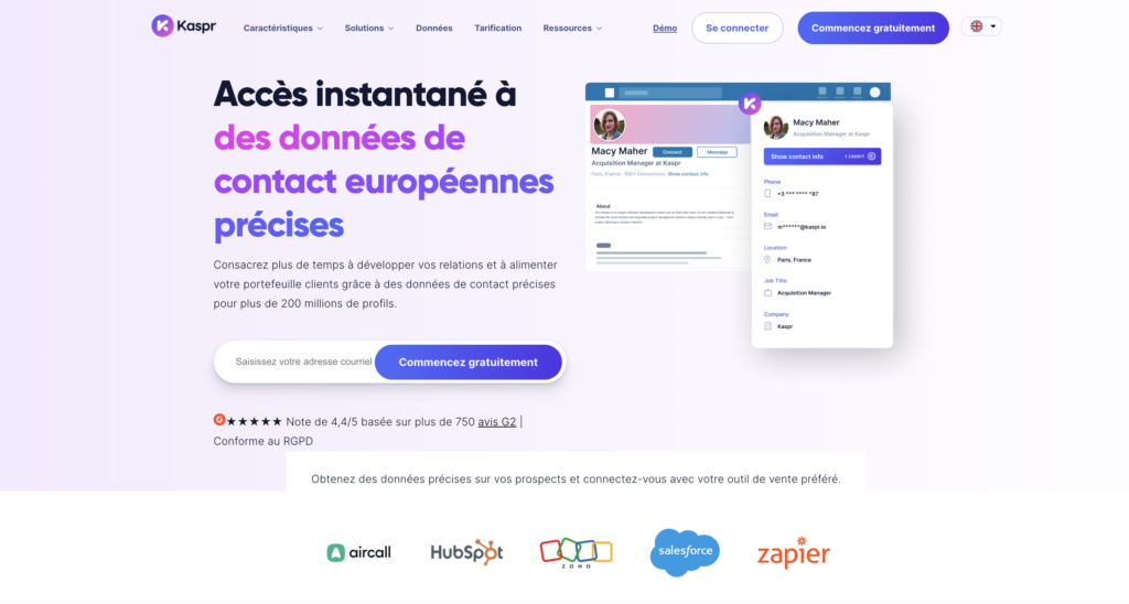 Kaspr outil automatisation LinkedIn
