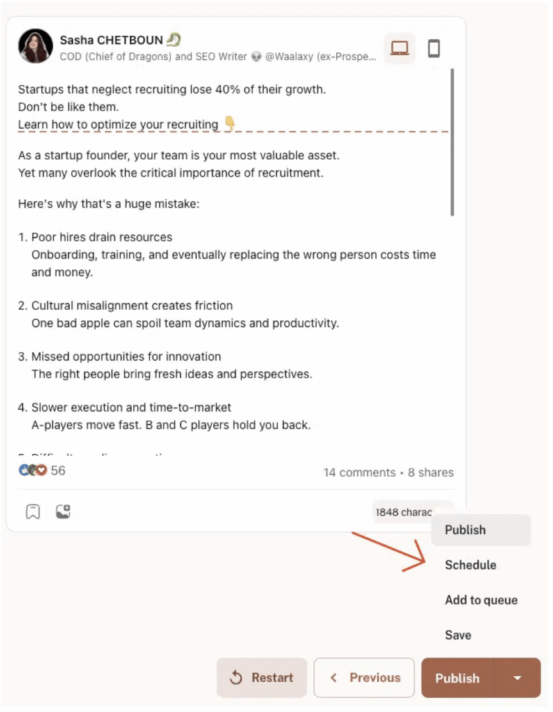 Adicionar uma imagem na publicação do LinkedIn - utilizar o kawaak para assistente pessoal
