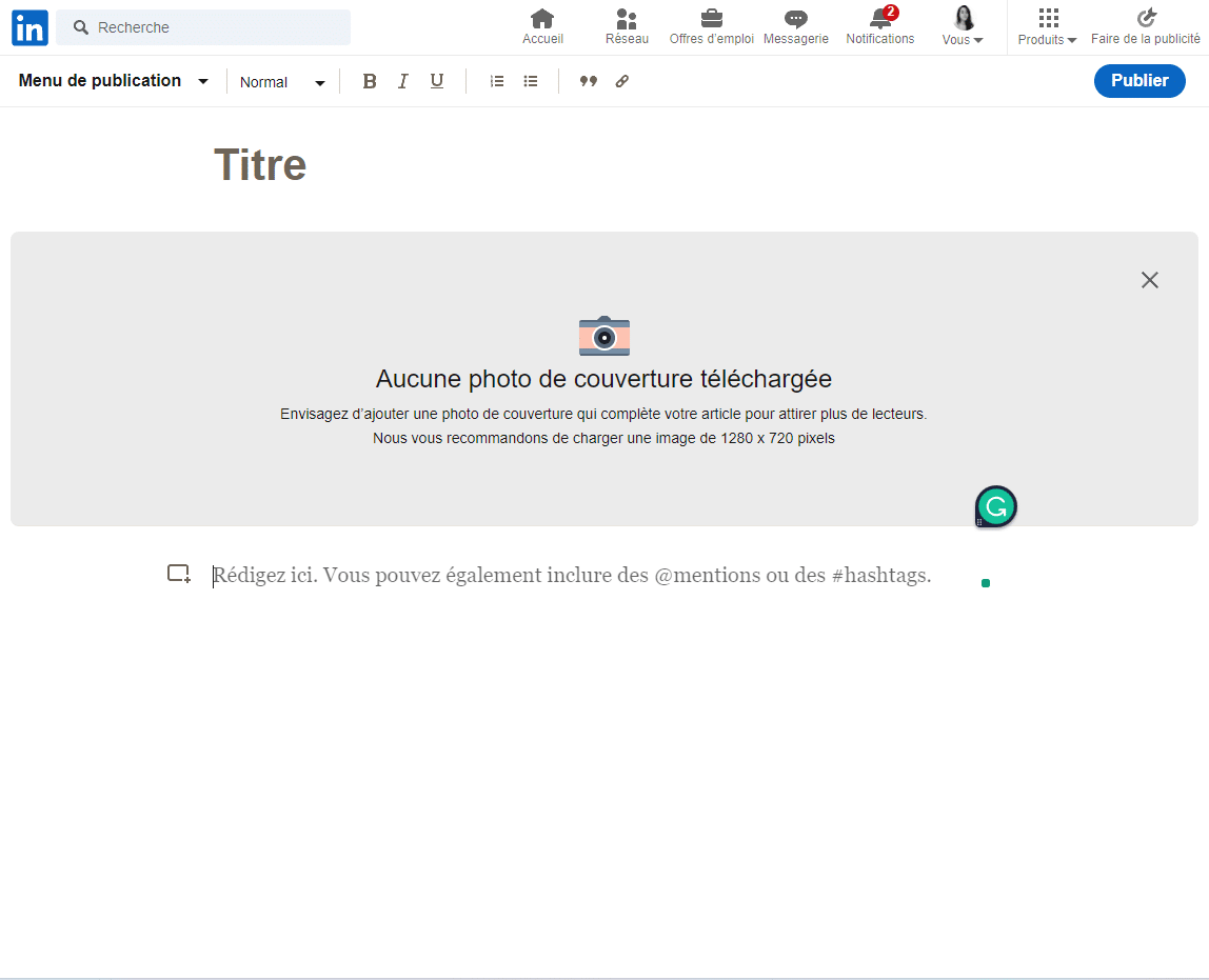 comment publier un article de presse sur linkedin