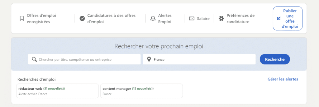 trouver un emploi sur LinkedIn