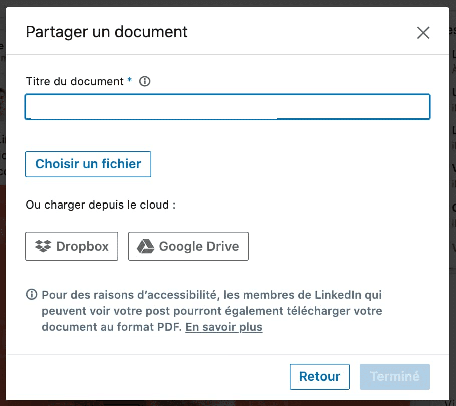 partager un document linkedin