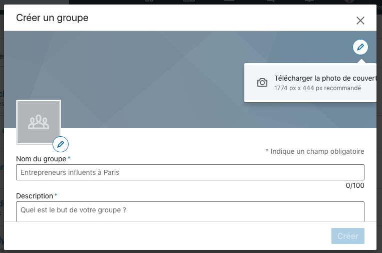 creer un nouveau groupe linkedin
