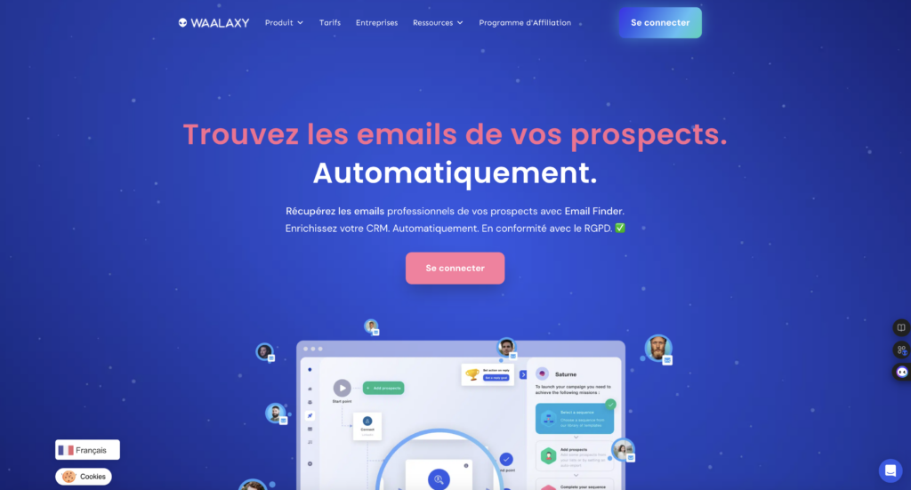 Comment trouver des prospects sur LinkedIn : utiliser l'Email Finder de Waalaxy pour trouver les mails.