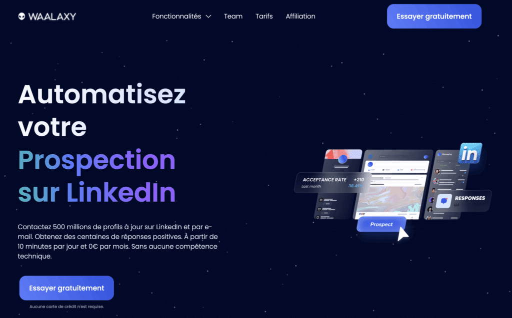 Waalaxy - Automatiser les interactions LinkedIn et faire du lead nurturing