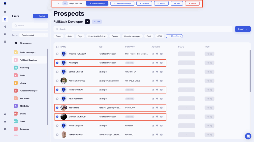 Scraping on linkedin database Waalaxy
