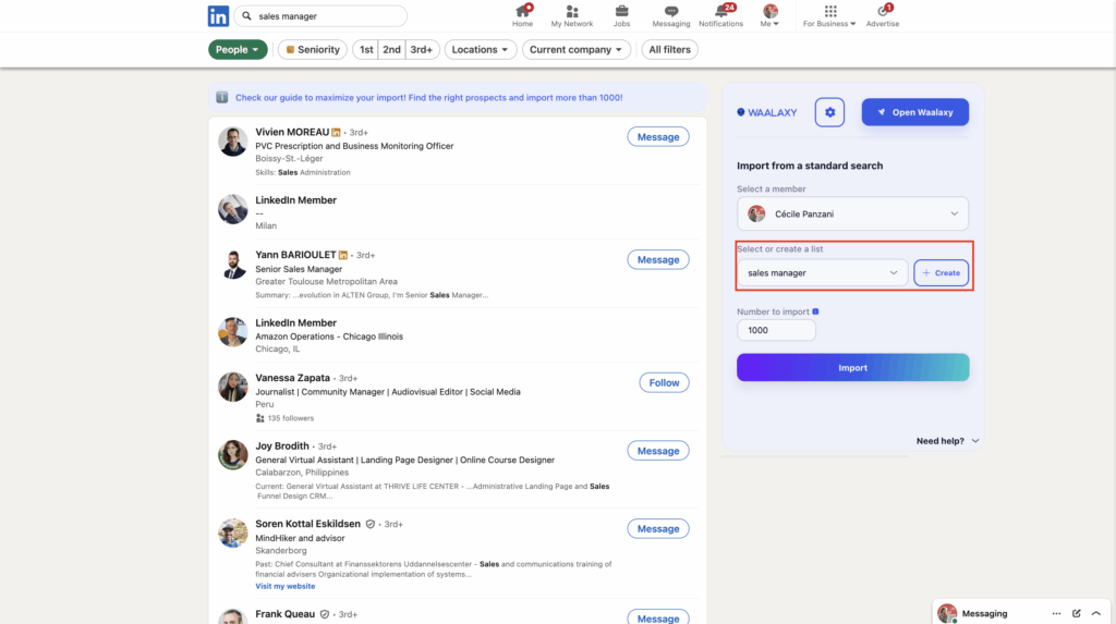 scraping linkedin list