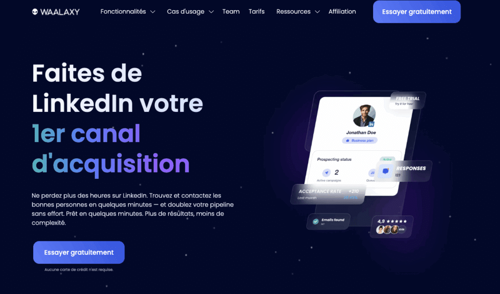 Scraping sur LinkedIn avec Waalaxy