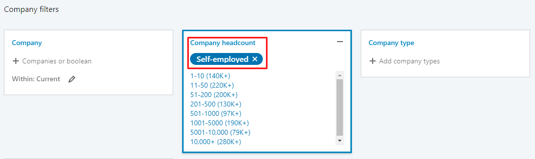 select self employee linkedin