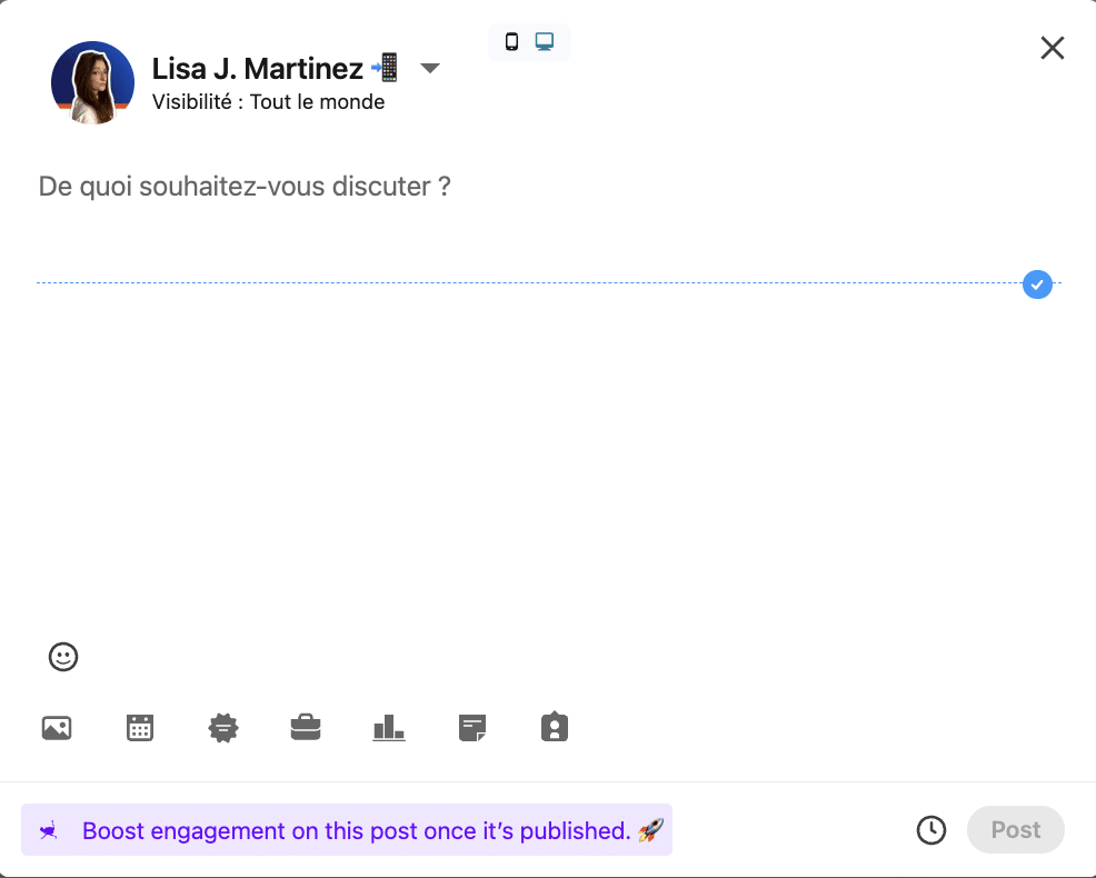 Rédiger un post LinkedIn.