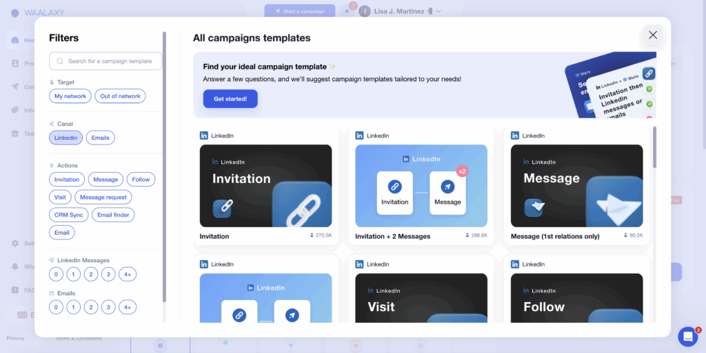 Automated, ultra-easy-to-use LinkedIn action sequences