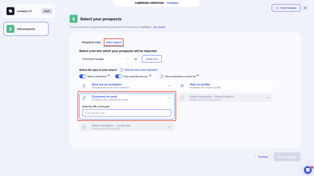 Auto-import with Waalaxy 