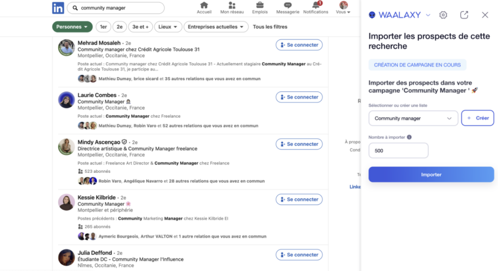 Extraire les données sur LinkedIn avec Waalaxy