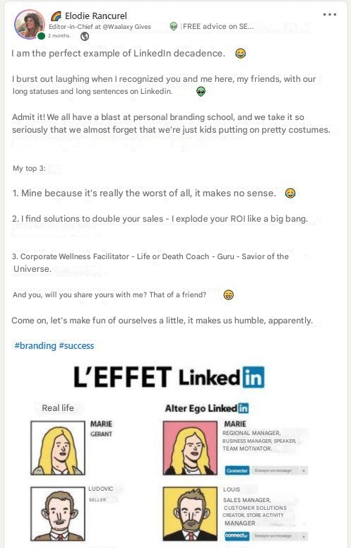 Przykład wirusowego posta na LinkedIn 2/