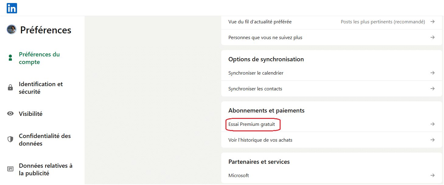 s'abonner à LinkedIn Premium