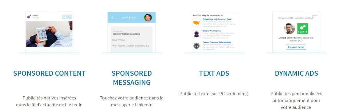 linkedin ads types