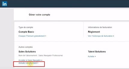 annuler LinkedIn Premium
