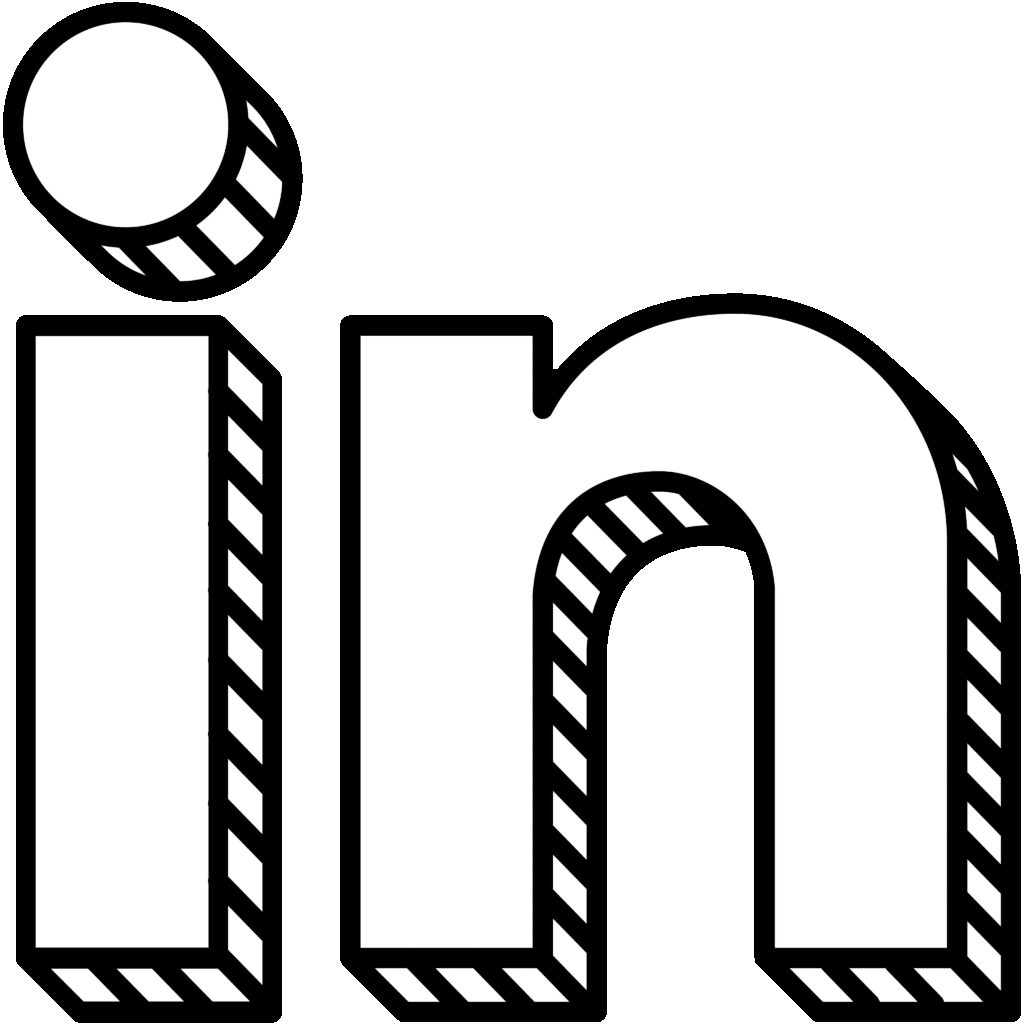 Logo LinkedIn png typo relief