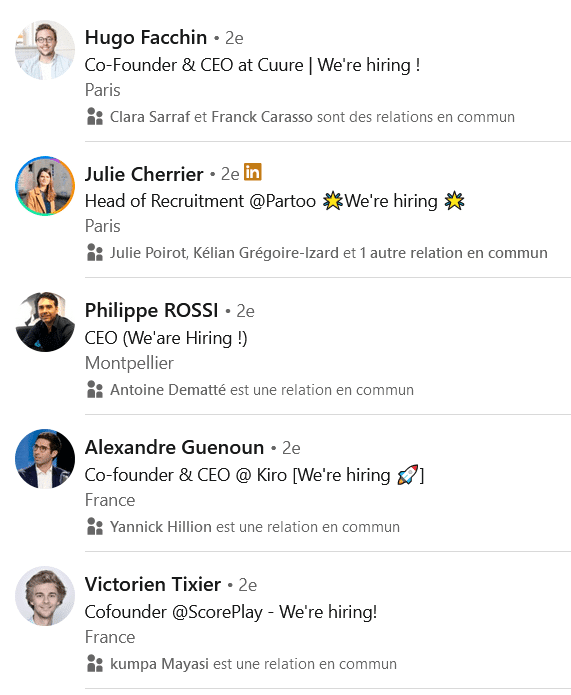 fonctionnalité hiring linkedin