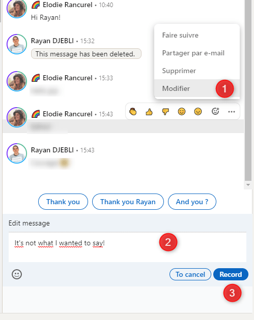  modifier le message linkedin 
