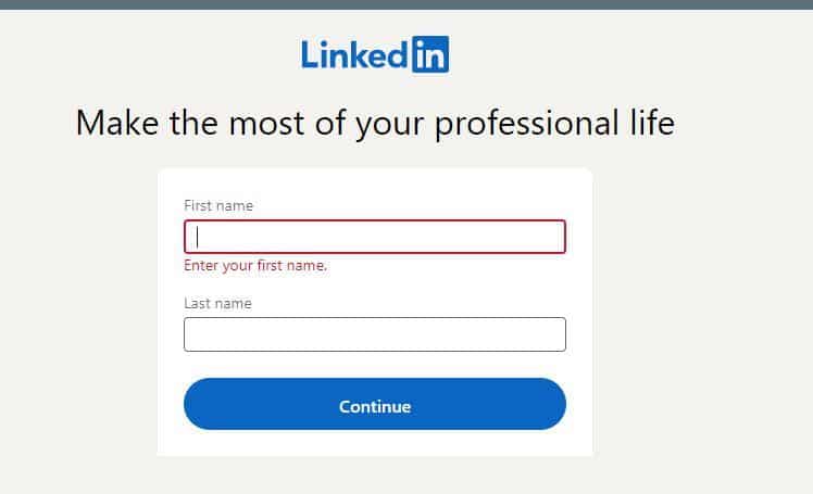 LinkedIn add name