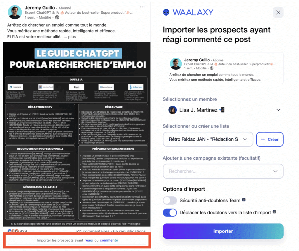 Prospection LinkedIn : cibler les personnes qui commentent des posts