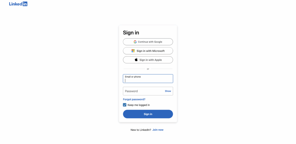 LinkedIn Login sign in