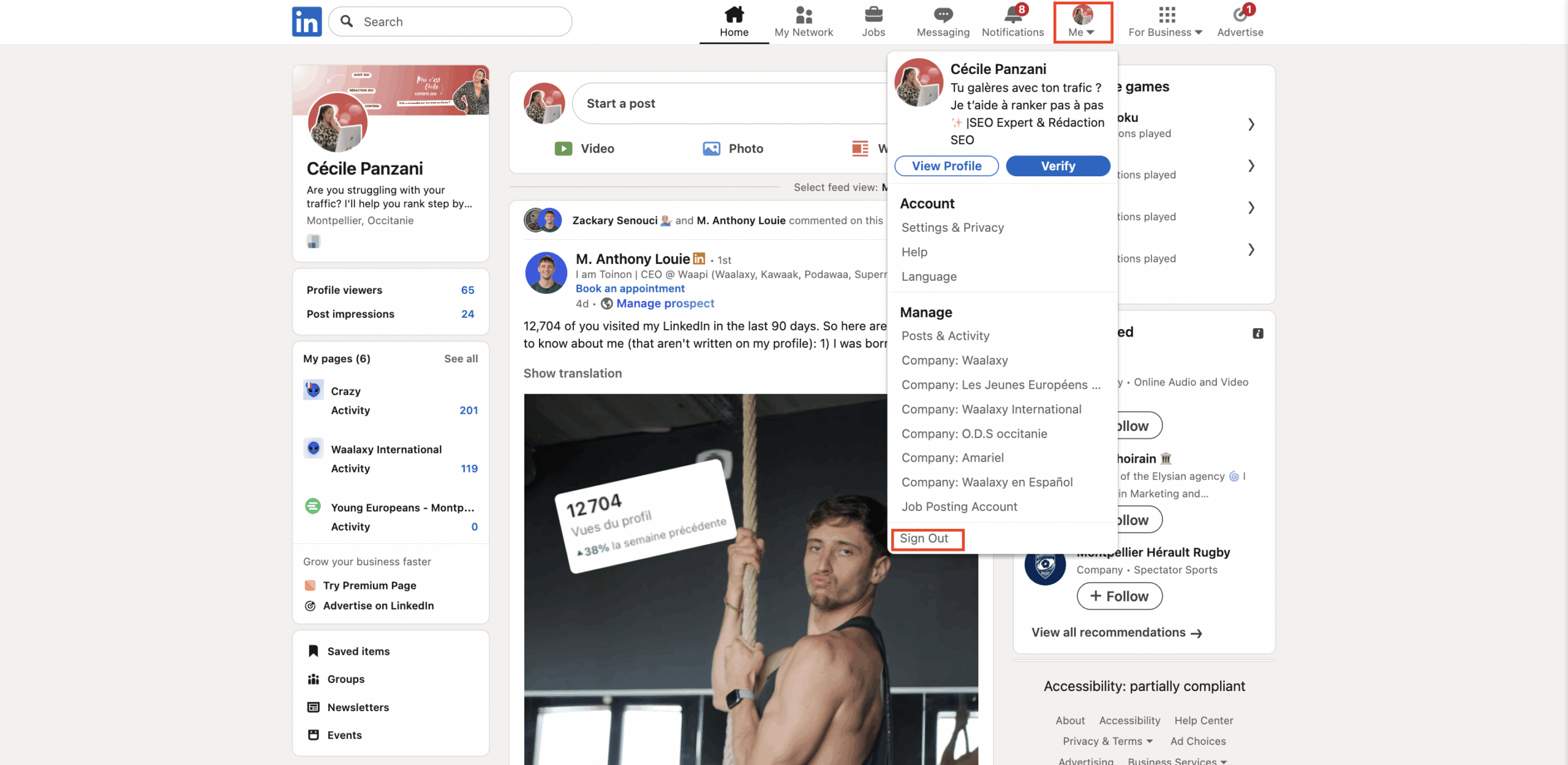 LinkedIn Login sign out