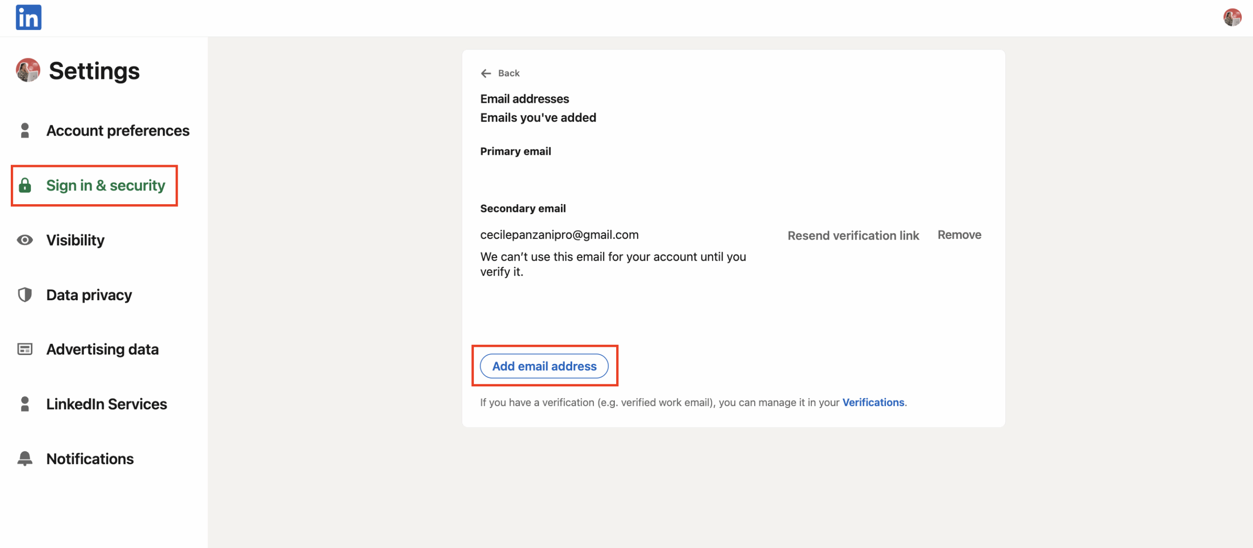 Linkedin login email adress