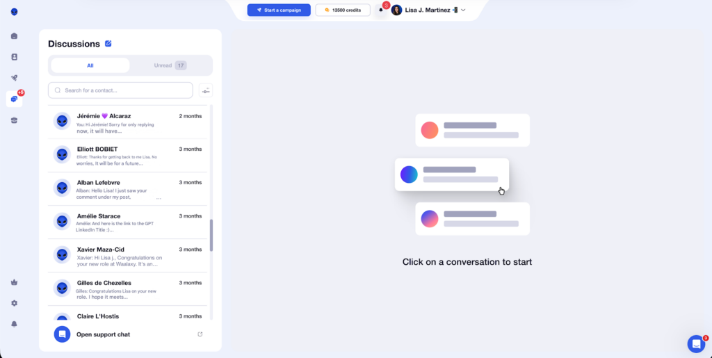 Waalaxy Inbox to schedule LinkedIn messages 
