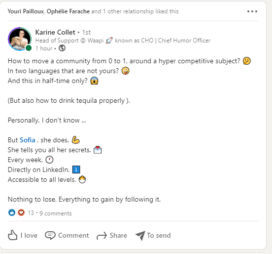 example post linkedin emoji