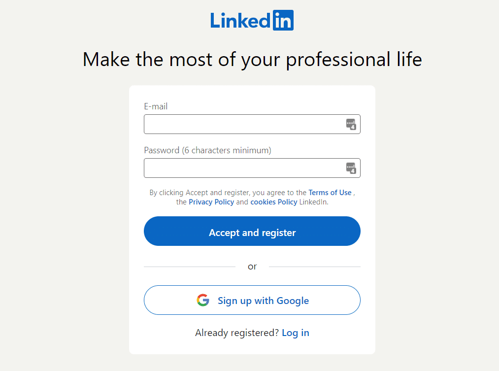 Login with LinkedIn