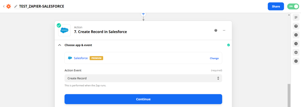 configurer salesforce dans zapier