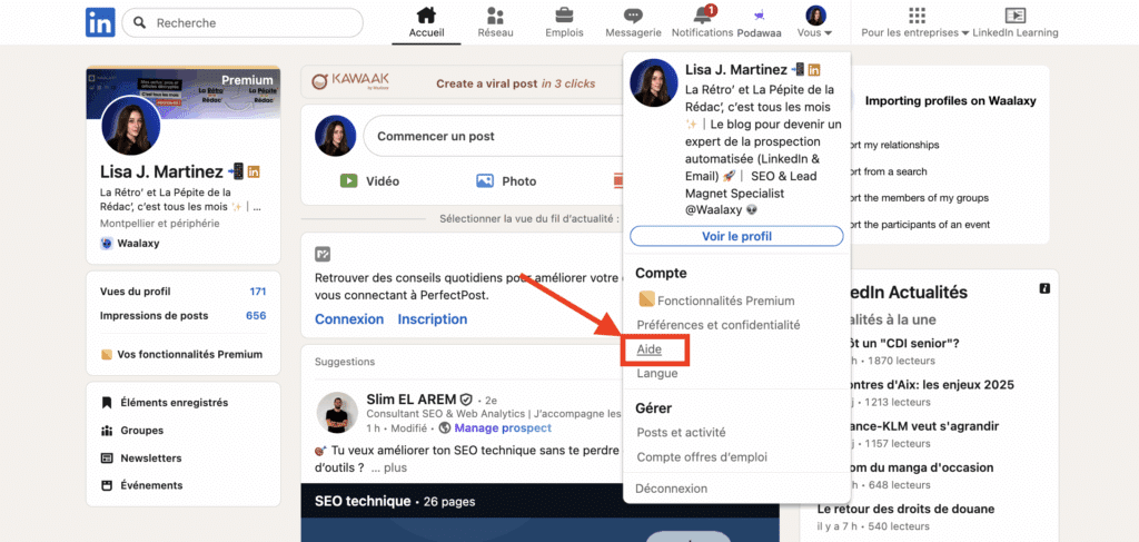 Contacter LinkedIn via LinkedIn Help