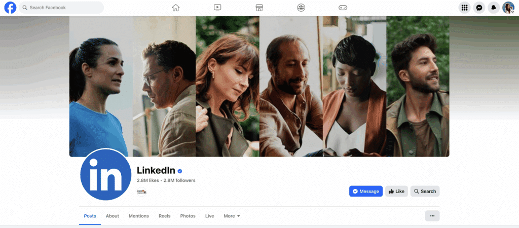 Contact LinkedIn on Facebook